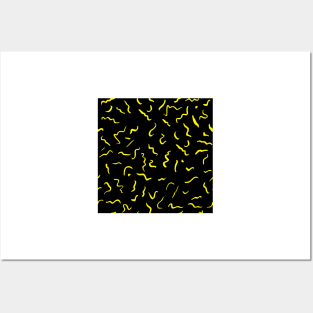 Artistic Squiggle Colorful Print Pattern Yellow Posters and Art